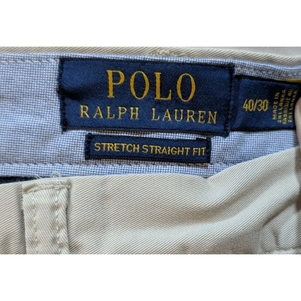 Polo Ralph Lauren The Polo Chino Pants Mens 40x30 Khaki Stretch Straight Fit